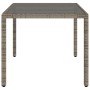 Mesa de jardín superficie de vidrio ratán PE gris 150x90x75 cm