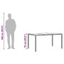 Mesa de jardín superficie de vidrio ratán PE gris 150x90x75 cm