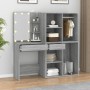 Tocador con LED y armario madera contrachapada gris Sonoma