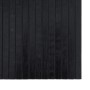 Alfombra rectangular bambú negro 100x500 cm