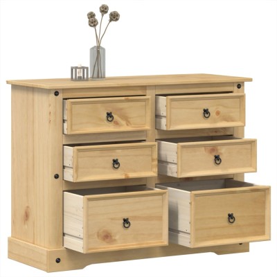 Cómoda cajonera Corona madera maciza de pino 120x48x91 cm