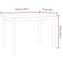 Mesa de comedor de madera maciza de caucho negro 114x71x75 cm