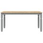 Mesa de comedor Corona madera maciza de pino gris 160x80x75 cm