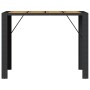 Mesa alta jardín superficie madera ratán PE negro 145x80x110 cm