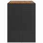 Mesa alta jardín superficie madera ratán PE negro 145x80x110 cm