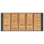 Mesa alta jardín superficie madera ratán PE negro 185x80x110 cm