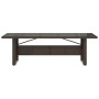 Mesa de jardín superficie de vidrio ratán PE marrón 240x90x75cm