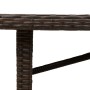 Mesa de jardín superficie de vidrio ratán PE marrón 240x90x75cm