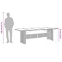 Mesa de jardín superficie de vidrio ratán PE marrón 240x90x75cm