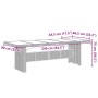 Mesa de jardín superficie de vidrio ratán PE marrón 240x90x75cm
