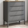 Cómoda cajonera FLORO madera maciza de pino gris