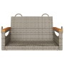 Banco columpio de ratán sintético gris 63x62x40 cm