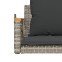 Banco columpio con cojines ratán sintético gris 63x62x40 cm