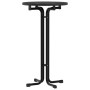 Mesa alta de comedor madera ingeniería y acero negro Ø60x110 cm