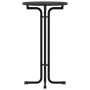 Mesa alta de comedor madera ingeniería y acero negro Ø60x110 cm