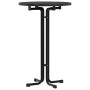 Mesa alta de comedor madera ingeniería y acero negro Ø70x110 cm