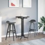 Mesa alta de comedor madera ingeniería y acero negro Ø70x110 cm