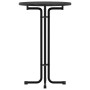 Mesa alta de comedor madera ingeniería y acero negro Ø70x110 cm