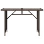 Mesa de jardín superficie vidrio ratán PE marrón 110x68x70 cm