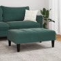Reposapiés de terciopelo verde oscuro 77x55x31 cm