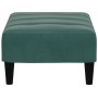 Reposapiés de terciopelo verde oscuro 77x55x31 cm