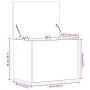 Caja de almacenaje madera de ingeniería gris Sonoma 60x42x46 cm