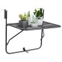 Mesa de balcón de acero negro 60x40 cm
