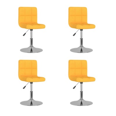 Sillas de comedor giratorias 4 unidades tela amarillo