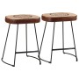 Taburetes de bar 2 uds marrón oscuro 40x29,5x53 cm