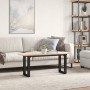 Mesa de centro marco O madera maciza pino y hierro 110x40x45 cm