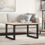 Mesa de centro marco O madera maciza pino y hierro 90x90x45 cm