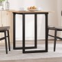 Mesa de comedor marco O madera maciza pino y hierro 70x70x75 cm