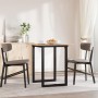 Mesa de comedor marco O madera maciza pino y hierro 70x70x75 cm