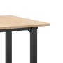 Mesa de comedor marco O madera maciza pino y hierro 70x70x75 cm