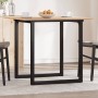 Mesa de comedor marco O madera maciza pino y hierro 80x80x75 cm