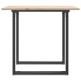 Mesa de comedor marco O madera maciza pino y hierro 80x80x75 cm