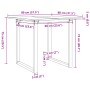 Mesa de comedor marco O madera maciza pino y hierro 80x80x75 cm