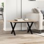 Mesa de centro marco X madera maciza pino y hierro 80x50x40 cm