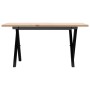 Mesa de centro marco X madera maciza pino y hierro 80x50x40 cm