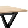 Mesa de centro marco X madera maciza pino y hierro 80x50x40 cm