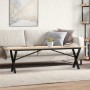 Mesa de centro marco X madera maciza pino y hierro 160x40x45 cm