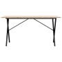 Mesa de comedor marco X madera maciza pino y hierro 160x80x75cm