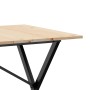 Mesa de comedor marco X madera maciza pino y hierro 160x80x75cm
