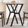 Mesa de comedor marco Y madera maciza pino y hierro 70x70x75 cm