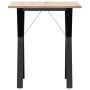 Mesa de comedor marco Y madera maciza pino y hierro 70x70x75 cm