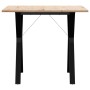Mesa de comedor marco Y madera maciza pino y hierro 80x80x75 cm