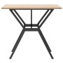Mesa de comedor marco Y madera maciza pino y hierro 80x80x75 cm