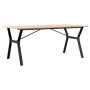 Mesa de comedor marco Y madera maciza pino y hierro 180x90x75cm