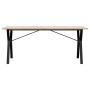 Mesa de comedor marco Y madera maciza pino y hierro 180x90x75cm