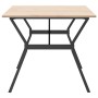 Mesa de comedor marco Y madera maciza pino y hierro 180x90x75cm